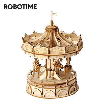 Wooden Robotime 3-D Merry-Go-Round Puzzle Teen and Adults