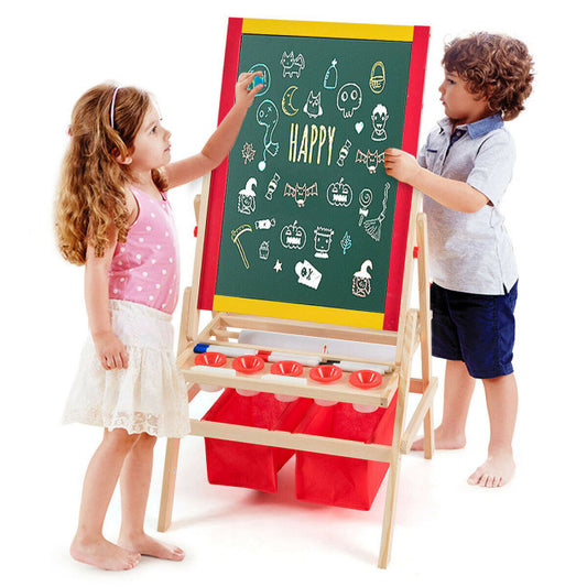 Art Easel for Kids, Double Sided, Blackboard and Whiteboard